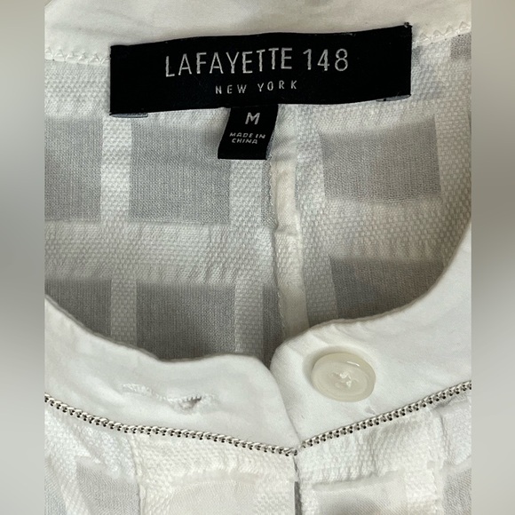 Lafayette 148 New York Tunic Dress Womens M White Oversized Button Up Cotton - Picture 6 of 12